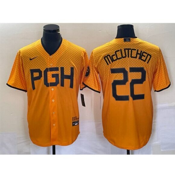 Mens Kids Andrew McCutchen Yellow Stitched Jersey - Picture 1 of 1